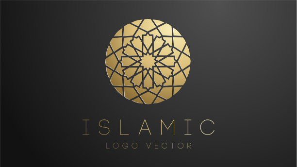 3d黄金伊斯兰标志几何伊斯兰装饰图片下载