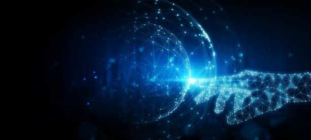 人工智能之手触摸全球连接技术创新图片下载