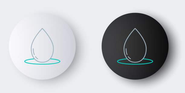 线油滴图标孤立在灰色背景图片下载