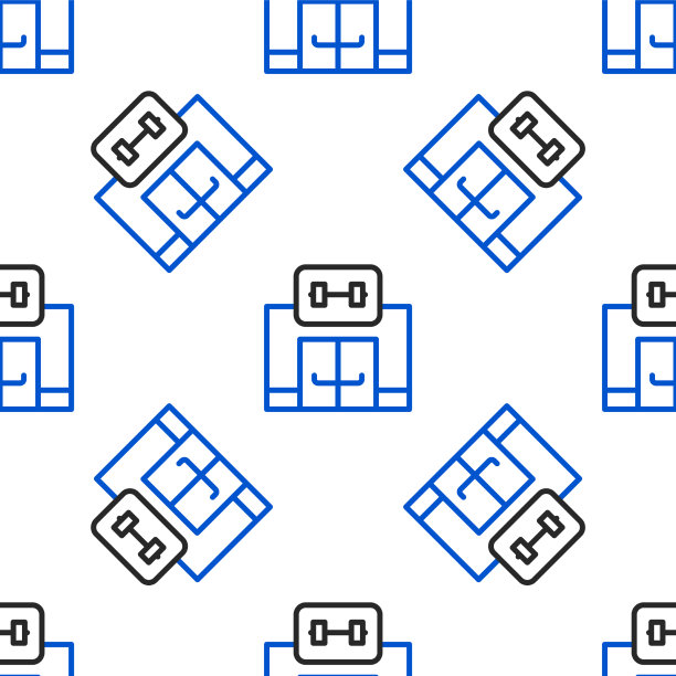 线条体育馆建筑图标孤立无缝图案图片下载