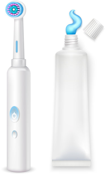 电动牙刷和牙膏管套装图片下载