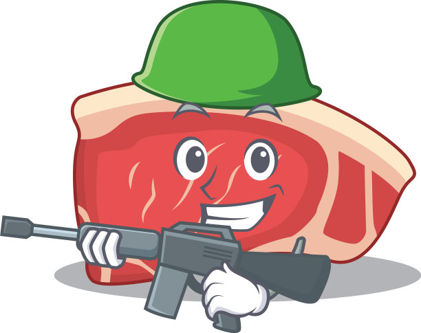 一个卡通图片，军队里的牛腰图片下载