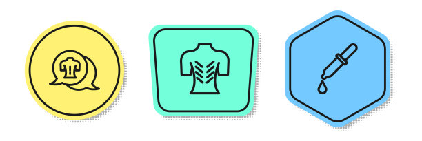 设置线条按摩和彩色吸管形状图片下载