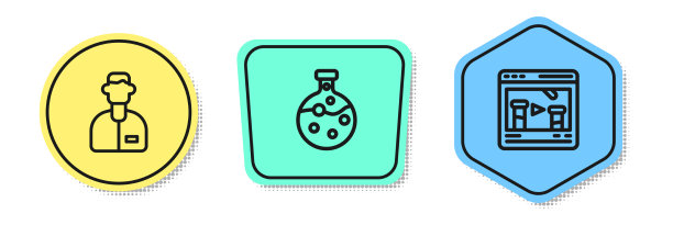 设流水线实验室助理试管和烧瓶图片下载