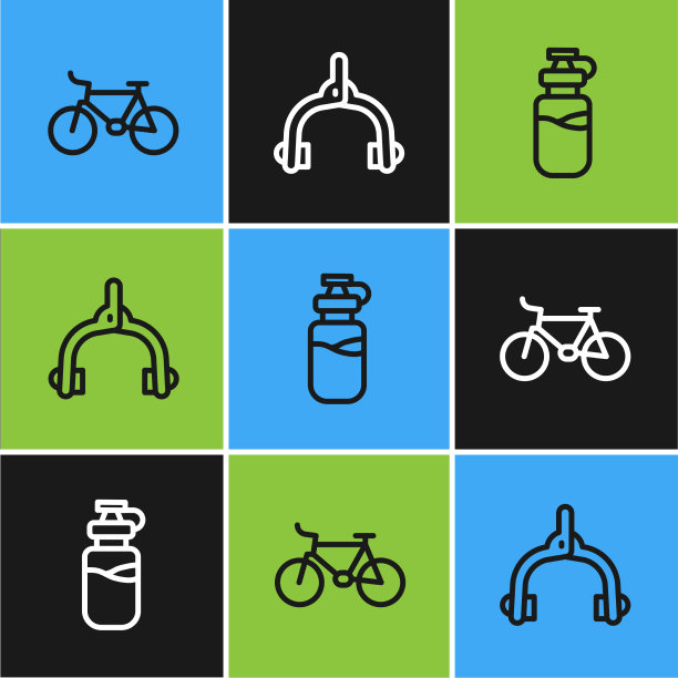 设置线自行车运动瓶与水和图片下载