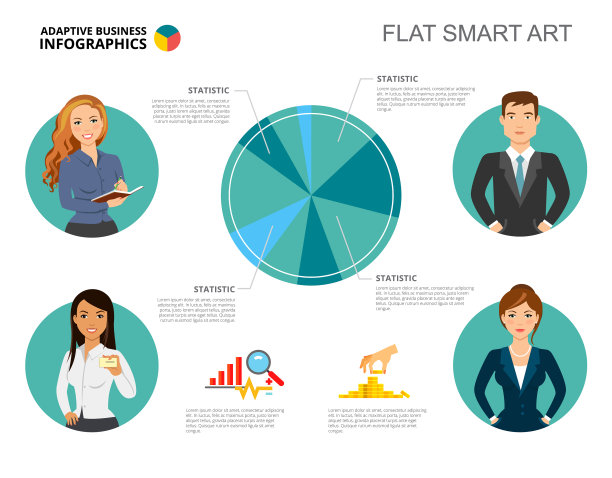 业务统计概念幻灯片模板图片下载