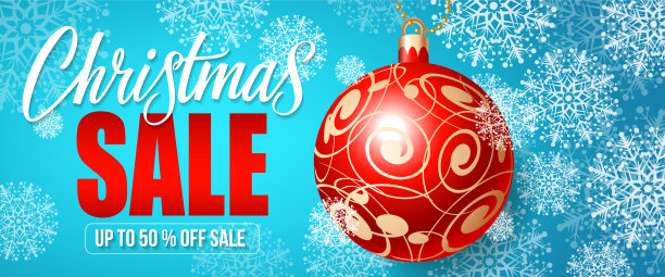 圣诞特卖的文字和装饰品图片下载