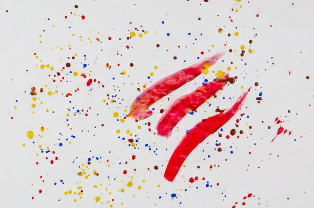 抽象的成分。白色上杂乱的油漆滴和斑点图片下载
