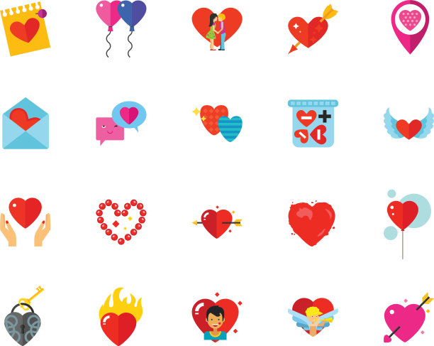 情人节图标集图片下载