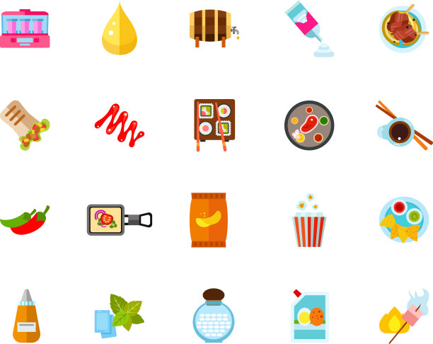 街头小吃图标集图片下载