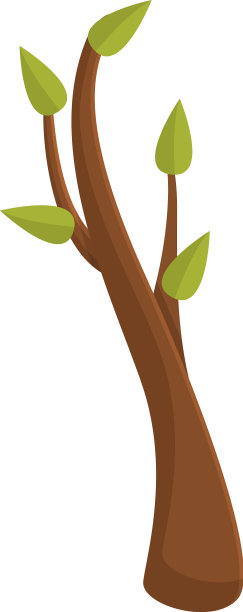 绿叶树枝图标卡通风格图片下载