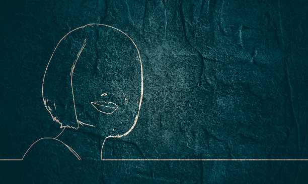 一个女性头部的剪影。图片下载