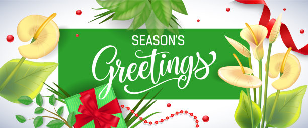 节日的问候字在绿色的框架里图片下载