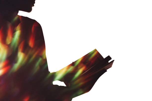 双重曝光剪影光斑女书图片下载