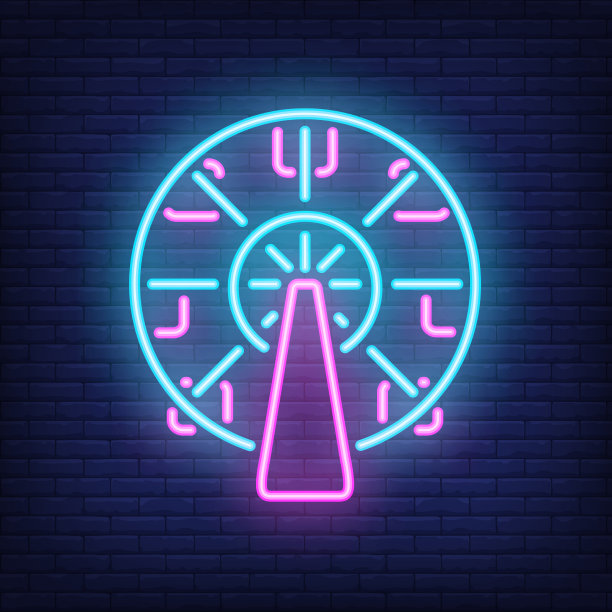 摩天轮霓虹灯图片下载