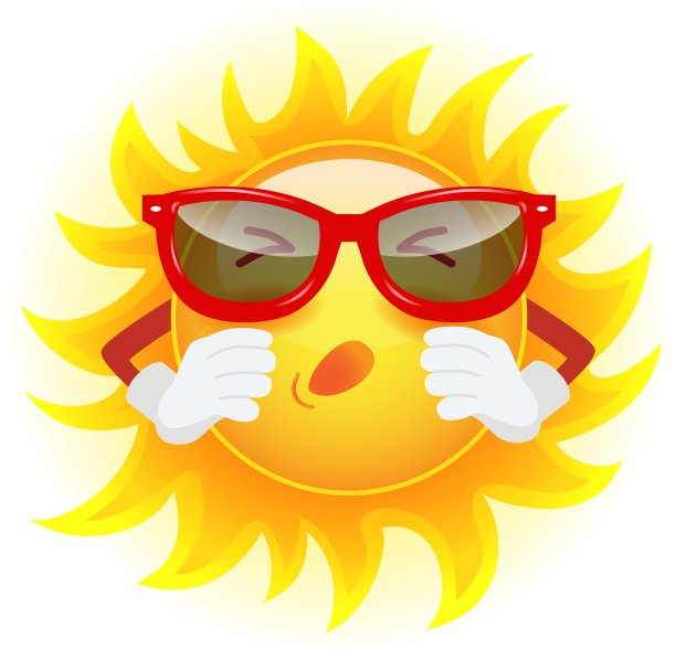 夏天的太阳戴着墨镜打喷嚏图片下载