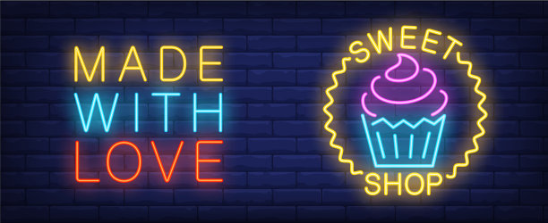 甜店霓虹招牌图片下载