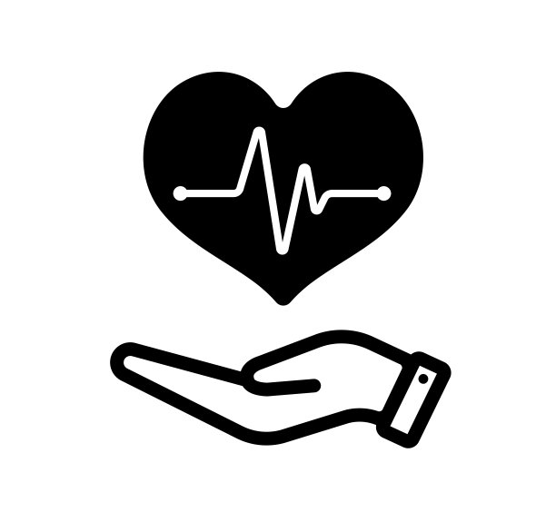 手握心脏医疗矢量图标插图(医疗保健)图片下载