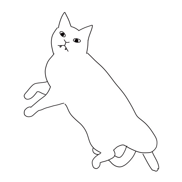 猫的全身线条画图片下载
