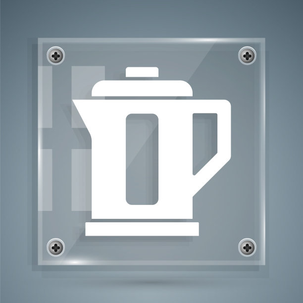 白色水壶图标孤立在灰色图片下载