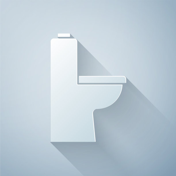 剪纸马桶图标孤立在灰色图片下载