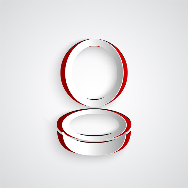 纸切彩妆粉与镜子图标隔离图片下载