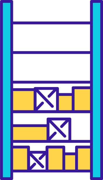 仓库库存货架上RGB颜色图标图片下载