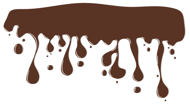 滴在白色背景可可上的巧克力图片下载