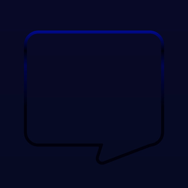 语音泡泡方，暗蓝色带阴影图片下载