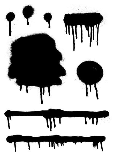 涂鸦喷雾滴横幅集抽象图形图片下载