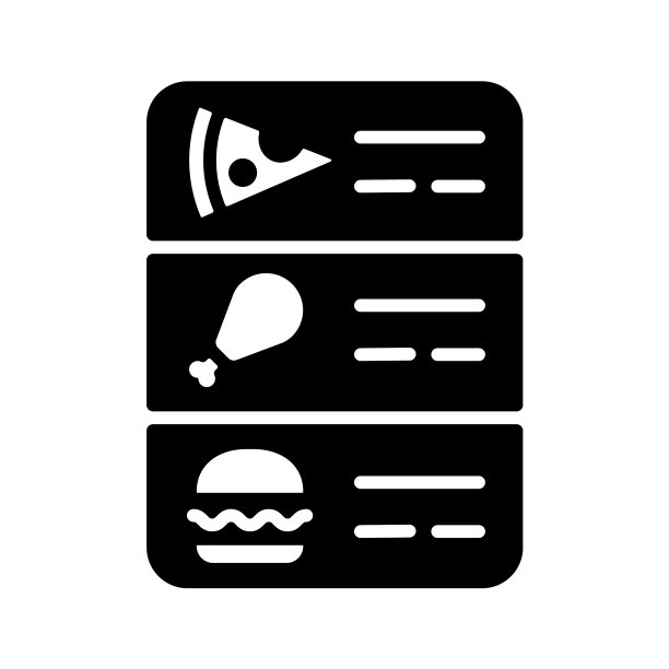 在线食物菜单字形图标图片下载