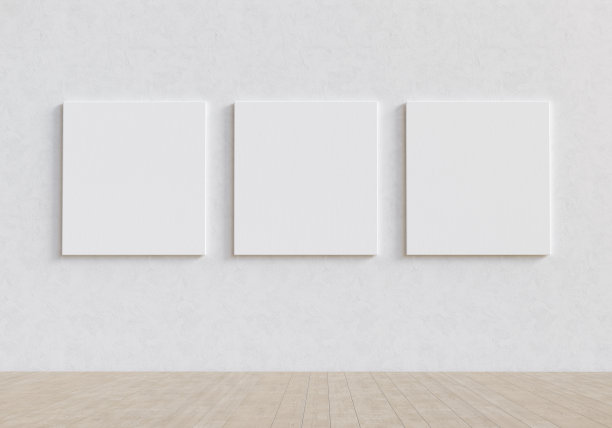 画廊展览室内三空白模型画布。演示的概念。3 d渲染。图片下载