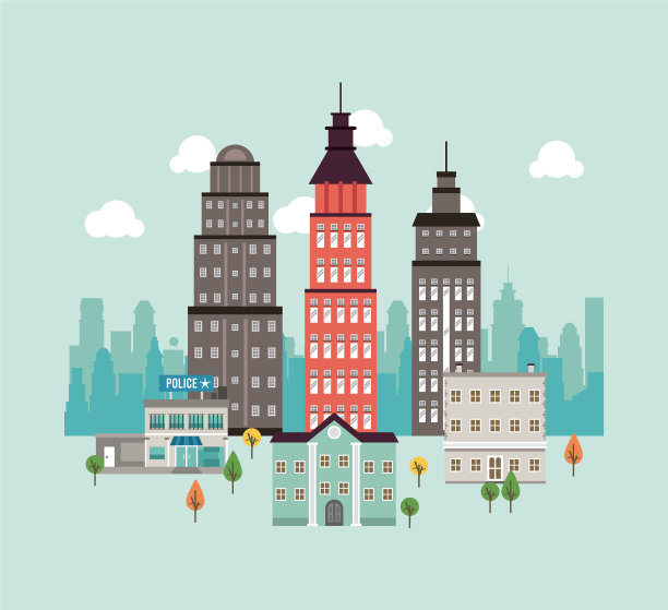 城市生活与大都市的城市景观景观图片下载