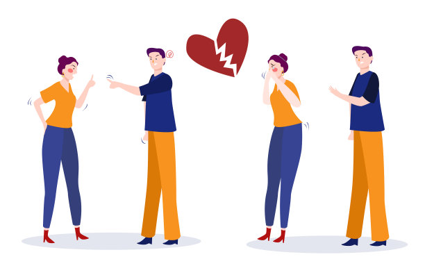 夫妻愤怒的争执，女人哭的周围心碎图片下载