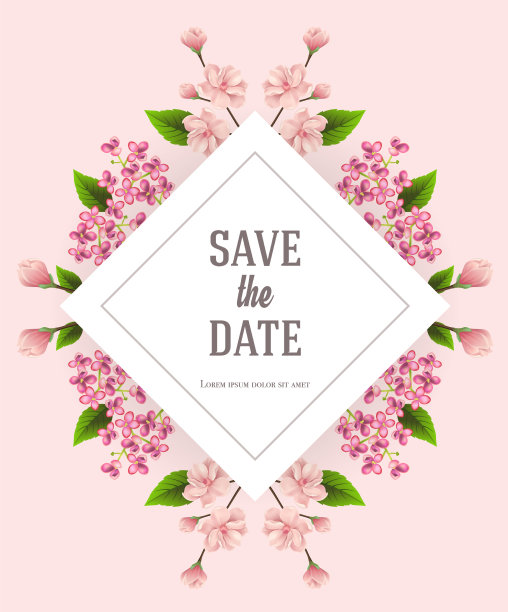 保存日期设计模板樱桃和图片下载