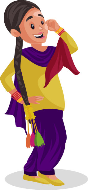 印度旁遮普妇女的卡通图片下载