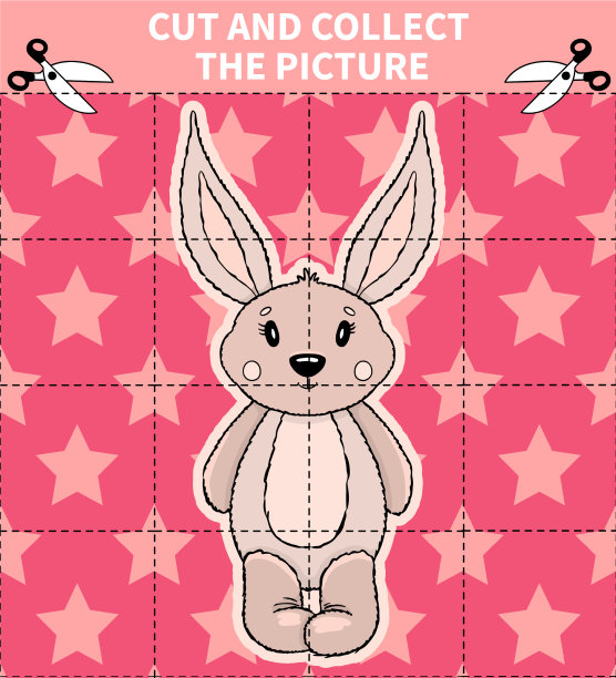 学龄前儿童棋盘动物拼图游戏图片下载