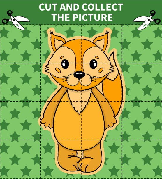 学龄前儿童棋盘动物拼图游戏图片下载