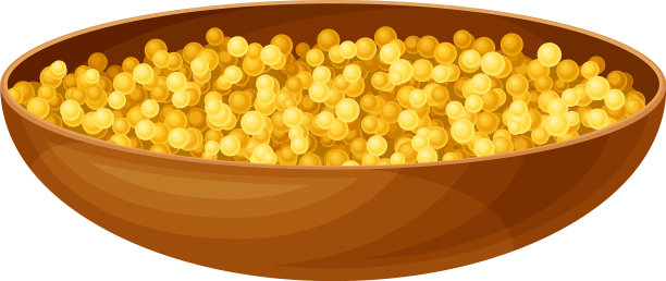 芥末籽堆在木碗里图片下载