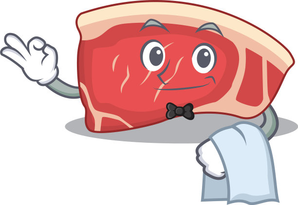 卡通片里的牛腰肉服务员图片下载