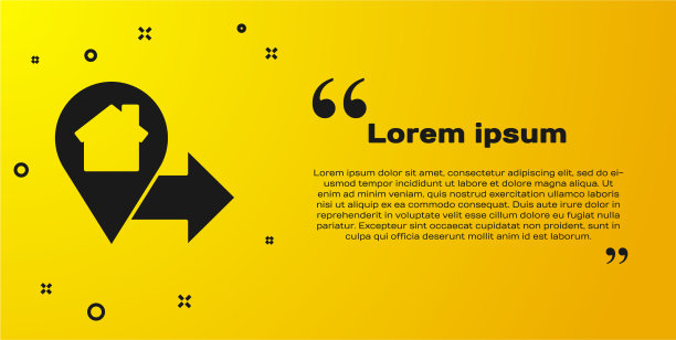 黑色地图指针与房子图标隔离图片下载