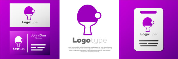 标志类型球拍打乒乓球的图标图片下载