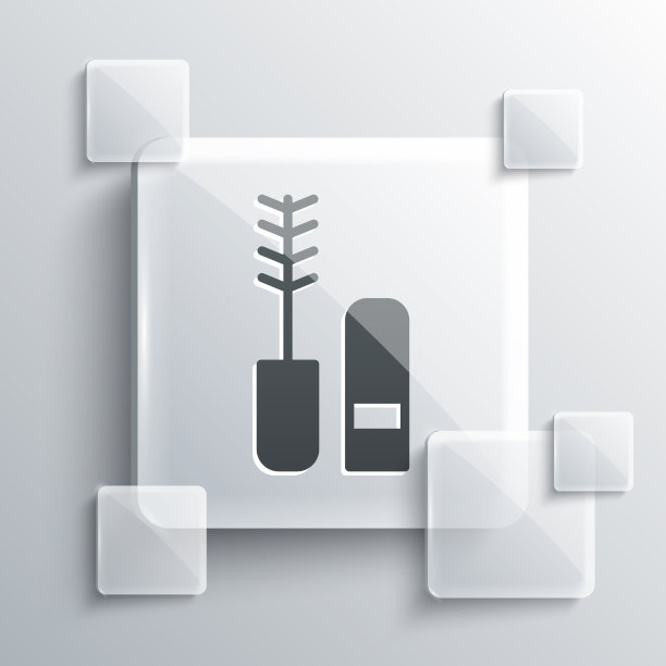 灰色睫毛膏刷图标孤立在灰色图片下载