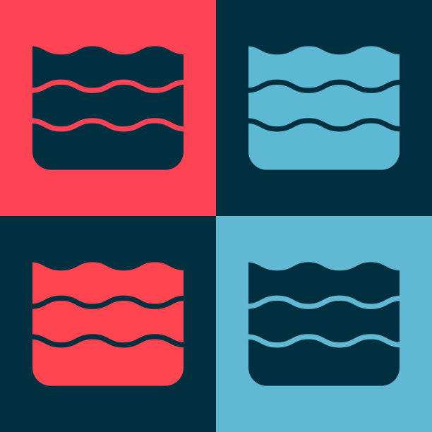 波普艺术浪潮图标孤立的颜色背景图片下载