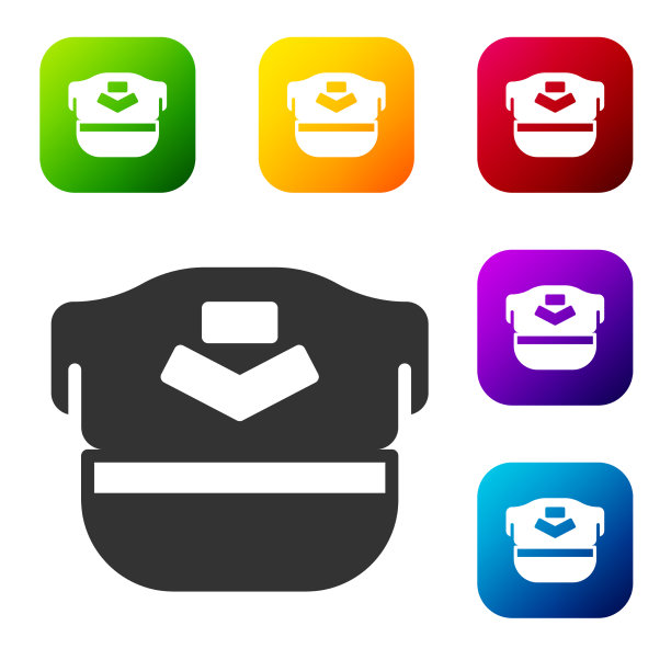 黑色飞行员帽图标孤立的白色背景图片下载