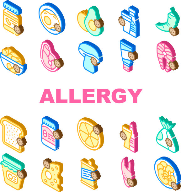 过敏产品收集图标集图片下载