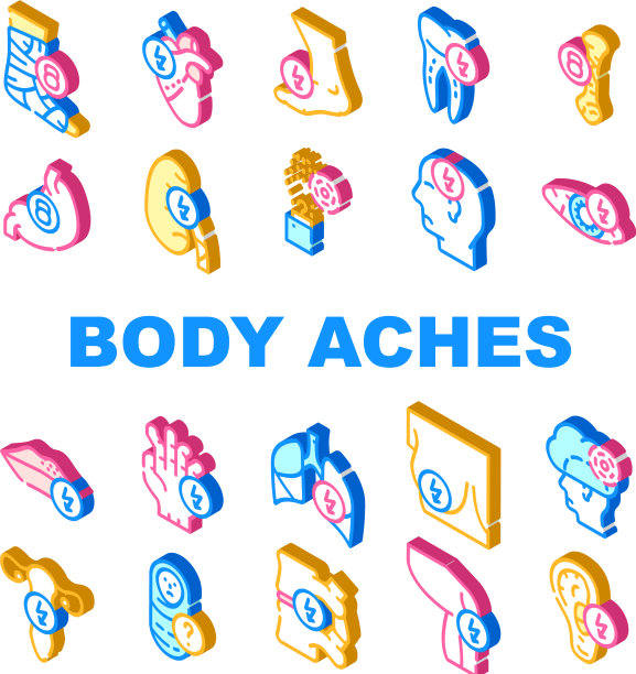 身体疼痛问题收集图标集图片下载