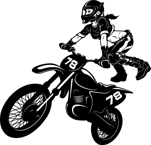 性感的女孩和摩托车越野摩托车-耐力图片下载