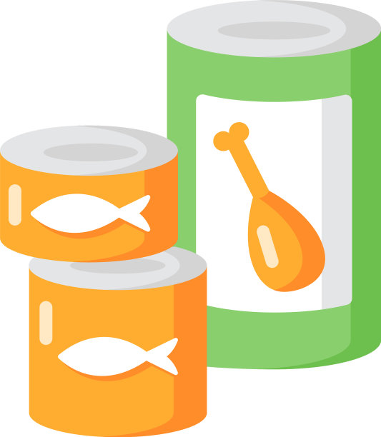 罐头食品和汤平面颜色图标图片下载