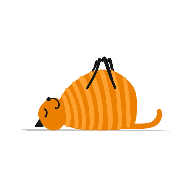 搞笑猫做瑜伽艺术性格孤立图片下载